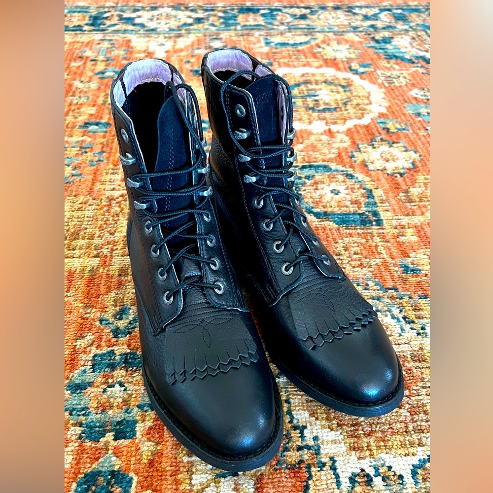 Ariat Heritage Lacer II Western Leather Boot with Kelties Black Size 9 C (wide)